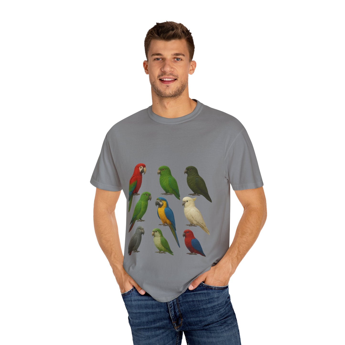 Bird Lover Graphic Shirt. Birdwatcher, Gift Idea. Birdwatching Tshirt Present. Bird Nerd Colorful Parrot Graphic Tee, Vibrant Bird Art Tee