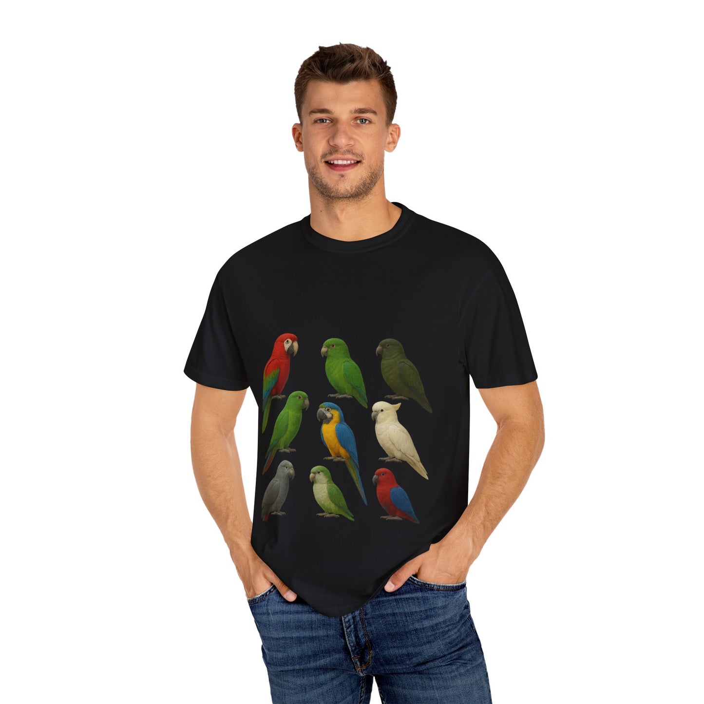 Bird Lover Graphic Shirt. Birdwatcher, Gift Idea. Birdwatching Tshirt Present. Bird Nerd Colorful Parrot Graphic Tee, Vibrant Bird Art Tee