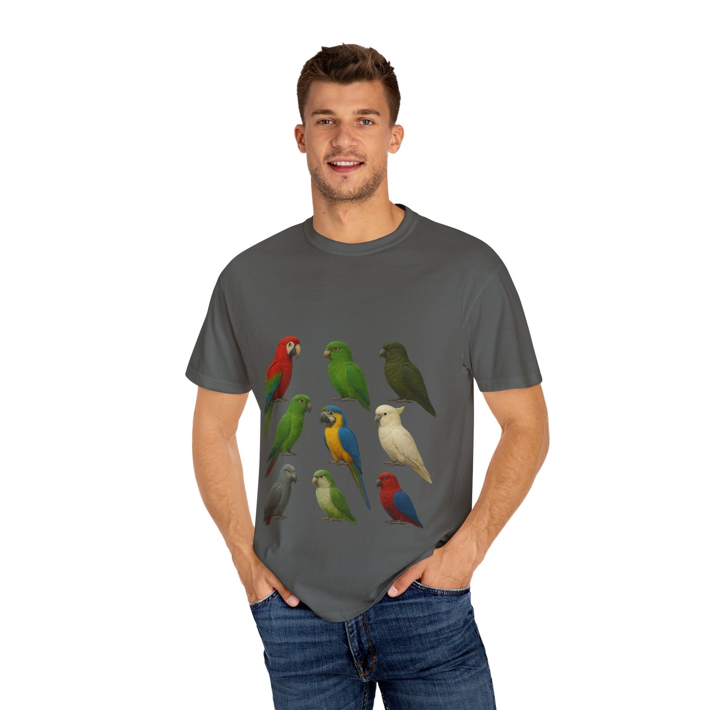 Bird Lover Graphic Shirt. Birdwatcher, Gift Idea. Birdwatching Tshirt Present. Bird Nerd Colorful Parrot Graphic Tee, Vibrant Bird Art Tee