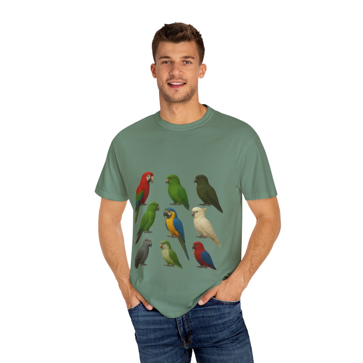 Bird Lover Graphic Shirt. Birdwatcher, Gift Idea. Birdwatching Tshirt Present. Bird Nerd Colorful Parrot Graphic Tee, Vibrant Bird Art Tee