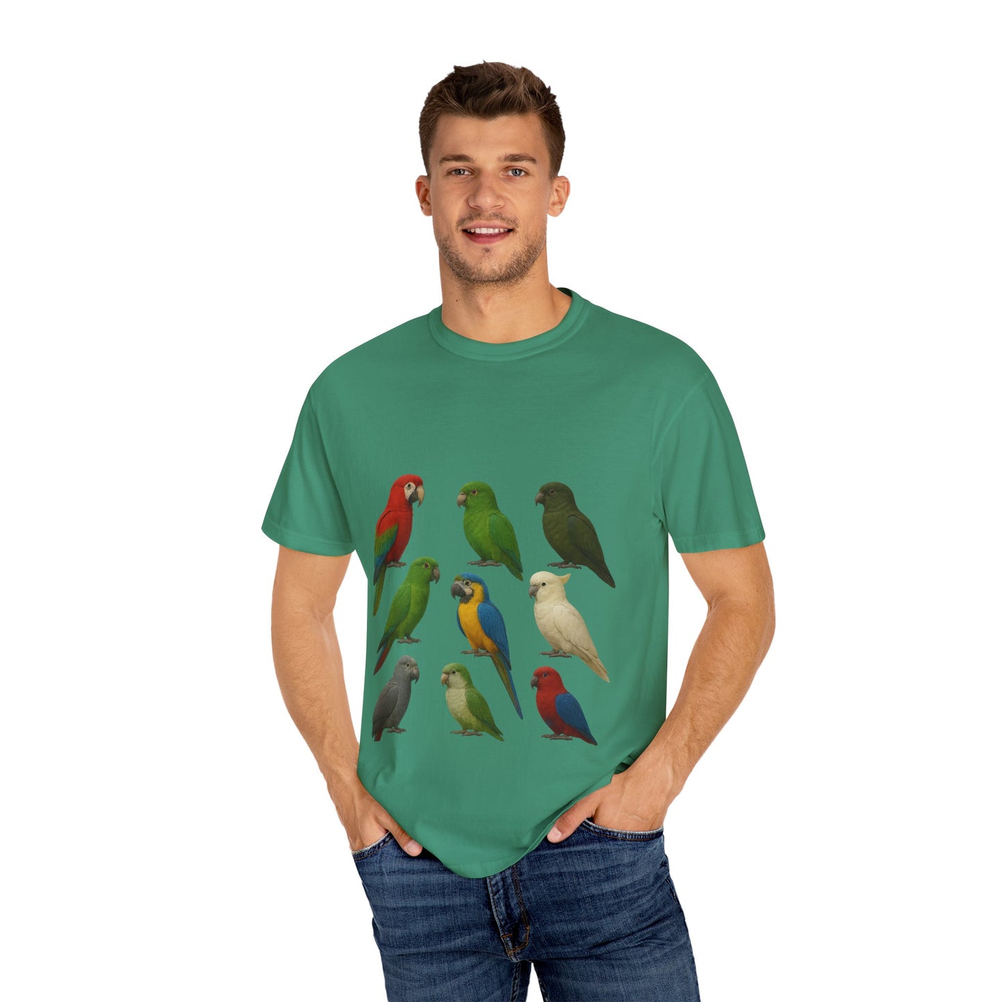 Bird Lover Graphic Shirt. Birdwatcher, Gift Idea. Birdwatching Tshirt Present. Bird Nerd Colorful Parrot Graphic Tee, Vibrant Bird Art Tee