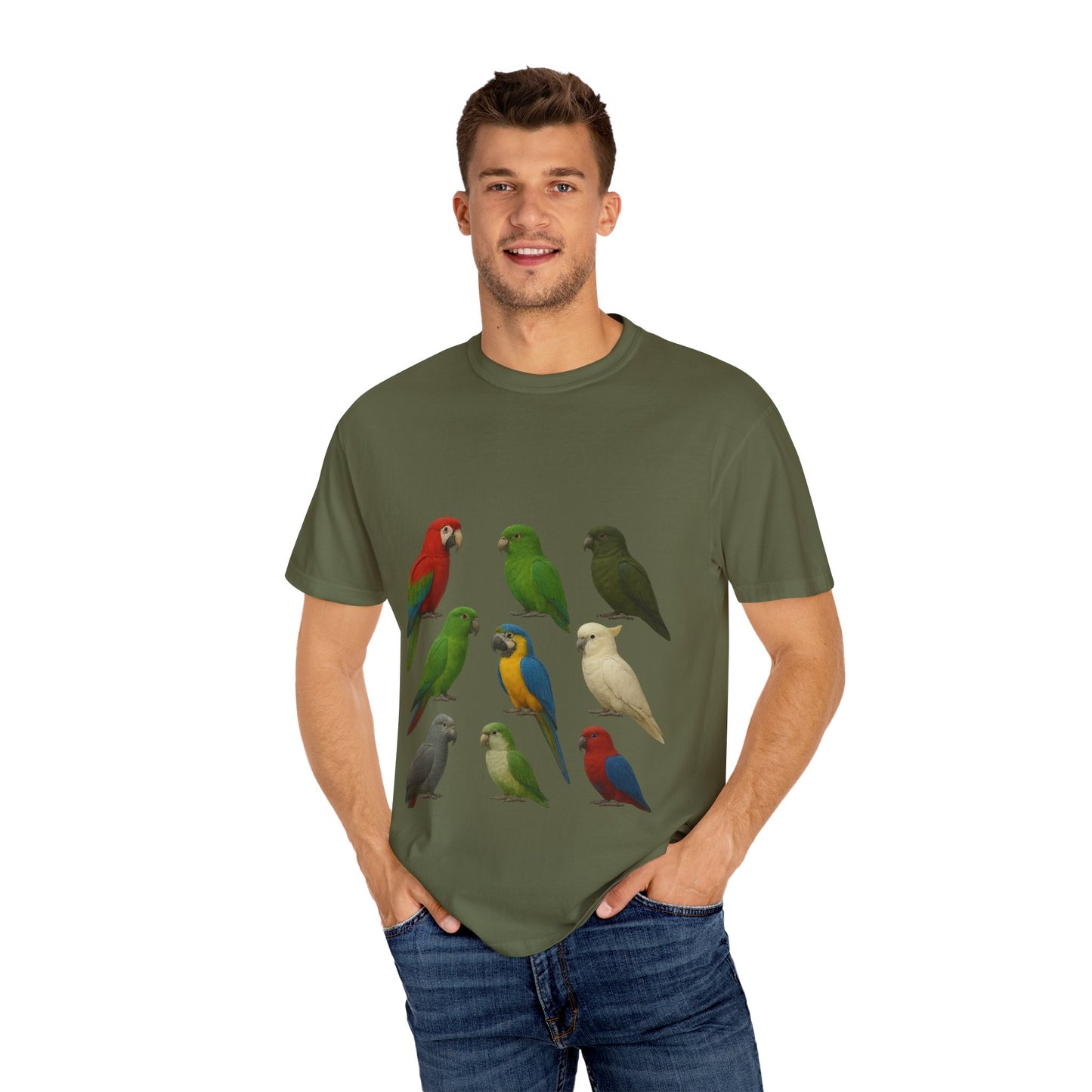 Bird Lover Graphic Shirt. Birdwatcher, Gift Idea. Birdwatching Tshirt Present. Bird Nerd Colorful Parrot Graphic Tee, Vibrant Bird Art Tee
