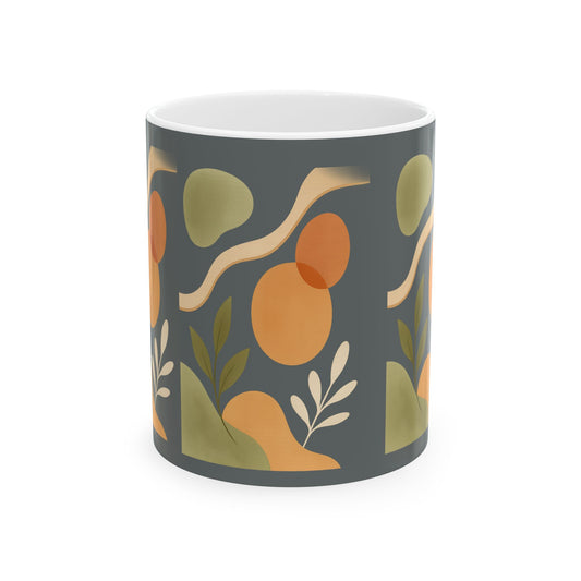 Bohemian Ceramic Mug, Artistic Coffee Cup, Gift for Home Decor, Modern Kitchenware, Housewarming Present, Unique Art Mug